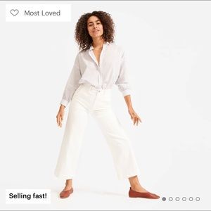 Everlane wide-leg crop pants (white)
